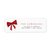 Étiquette Red Bow Christmas Return Address Label Holiday  (Devant)