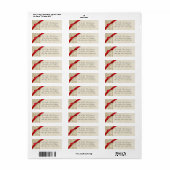 Étiquette Red Bow, dentelle et Burlap Pays rustique (Feuille entière)