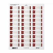 Étiquette Red Bow & Gold White Sparkle Élégante fête de vaca (Feuille entière)