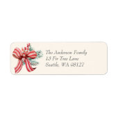 Étiquette Red Bow Holiday (Devant)