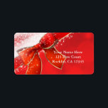 Étiquette Red Bow & Sparkles Christmas Holiday Invitation<br><div class="desc">Red Bow & Sparkles Christmas Holiday Invitation Étiquette. Customisez avec tout texte. Éléments correspondants disponibles.</div>