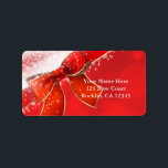 Étiquette Red Bow & Sparkles Christmas Holiday Invitation<br><div class="desc">Red Bow & Sparkles Christmas Holiday Invitation Étiquette. Customisez avec tout texte. Éléments correspondants disponibles.</div>
