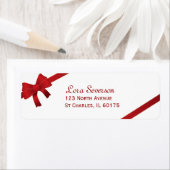 Étiquette Red Bows Winter Return Adresse (En situation)