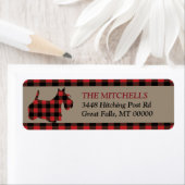 Étiquette Red Buffalo Plaid Bordure Scottish Terrier (En situation)