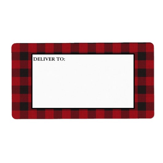 Étiquette Red Buffalo Plaid Mailing (Devant)