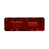 Étiquette Red Burgundy Joyeux Noël Adresse de retour (Devant)