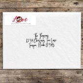 Étiquette Red Calligraphy Script Photo Love