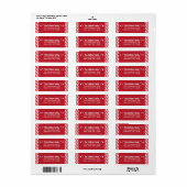 Étiquette Red Candy Cane Stripe Return Address Labels (Feuille entière)
