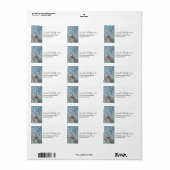 Étiquette Red Cardinal dans Winter Nature Photo de Christmas (Feuille entière)