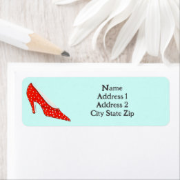 Étiquette Red Chaussures - Adresse de retour personnalisable