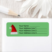 Étiquette Red Christmas Santa Hat (En situation)