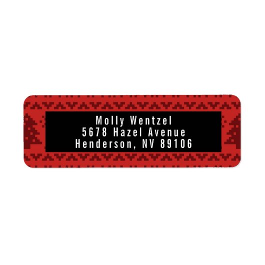 Étiquette Red Christmas Sweat Holiday Adresse de retour (Devant)