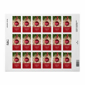 Étiquette Red Christmas Tree Orament Adresse de retour (Feuille entière)