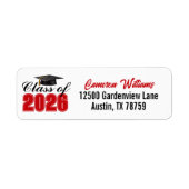 Étiquette Red Class of 2026 Graduation Return Address (Devant)