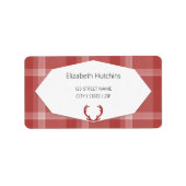 Étiquette Red Deer Antlers Russe Plaid (Devant)