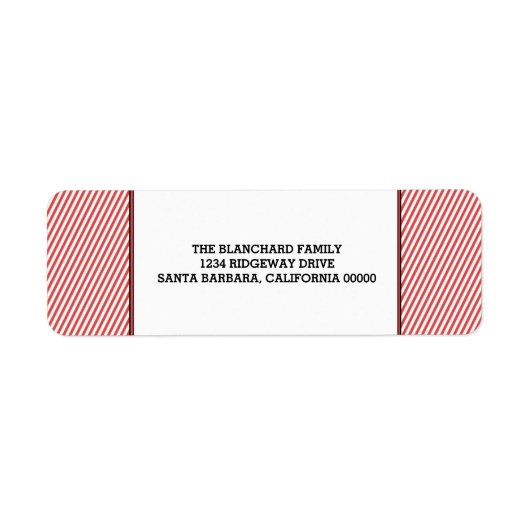 Étiquette Red Diagonal Festive Stripes Holiday (Devant)