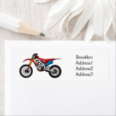 Étiquette Red dirt bike motorcycle (En situation)