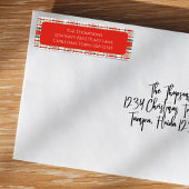 Étiquette Red et vert Plaid Adresse de retour Holiday