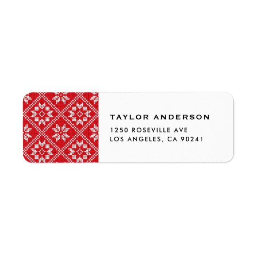 Étiquette Red Fair Isle Sweater Knit Pattern Christmas (Devant)