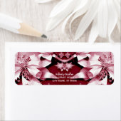 Étiquette Red Floral Christmas Holiday Adresse de retour (En situation)