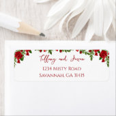 Étiquette Red Flowers Modern Elegance Romantic Address (En situation)