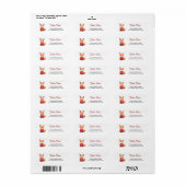 Étiquette Red Fox Christmas Sweater Return Address Labels (Feuille entière)