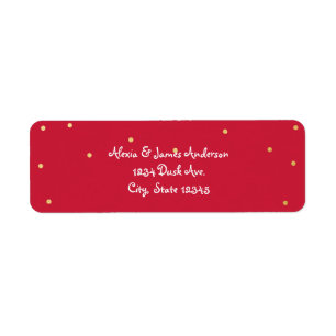 Étiquette Red & Gold Foil Elegant Holiday Invitation Labels