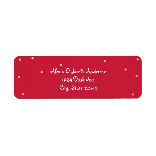 Étiquette Red & Gold Foil Elegant Holiday Invitation Labels (Devant)