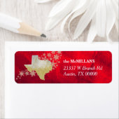 Étiquette Red Gold Snowflake Texas Adresse de retour (En situation)