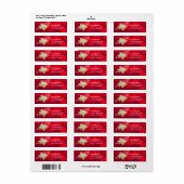 Étiquette Red Gold Snowflake Texas Adresse de retour (Feuille entière)