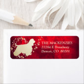 Étiquette Red Gold Star Swirl American Cocker Spaniel (En situation)