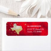 Étiquette Red Gold Stars Texas Adresse de retour (En situation)