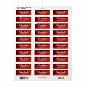 Étiquette Red Graduation Bold Script Simple Modern Address (Feuille entière)