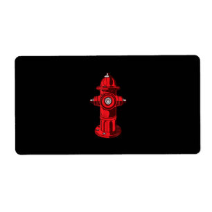 Étiquette Red Graphic Fire Hydrant Pompier Cadeaux de travai