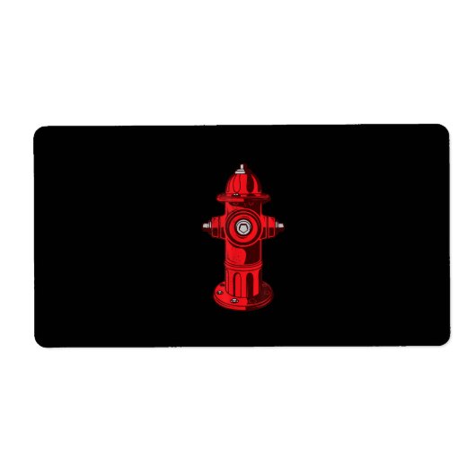 Étiquette Red Graphic Fire Hydrant Pompier Cadeaux de travai (Devant)