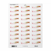 Étiquette Red & Green Bamboo Feuille Asian Mariage Adresse (Feuille entière)