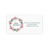 Étiquette Red Green Fêtes Noël couronne Adresse de retour (Devant)