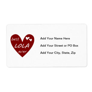 Étiquette Red Heart Best Lola Ever T-shirts et cadeaux