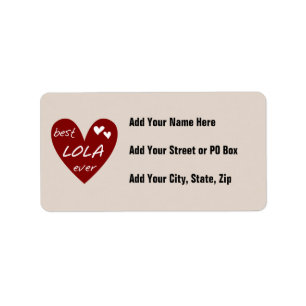 Étiquette Red Heart Best Lola Ever T-shirts et cadeaux