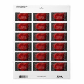 Étiquette Red Heart & Rose Gothic Valentine Wedding Party (Feuille entière)