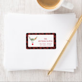 Étiquette Red holly drôle rennes vacances modernes (En situation)