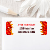 Étiquette Red Hot Flames Editable Western Adresse de retour (En situation)