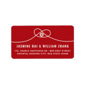 Étiquette Red Knot Union Double Bonheur Mariage chinois (Devant)