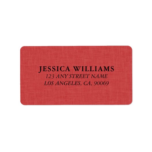 Étiquette Red Linen Fabric Texture Image (Devant)