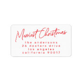 Étiquette RED Merest Christmas Holiday Adresse (Devant)