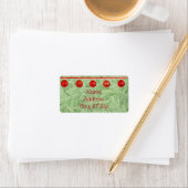 Étiquette Red Ornaments Green Tree Personal Address Label (En situation)