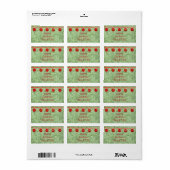 Étiquette Red Ornaments Green Tree Personal Address Label (Feuille entière)