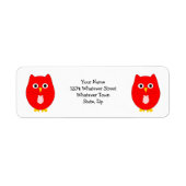 Étiquette Red Owl Design Return Address (Devant)