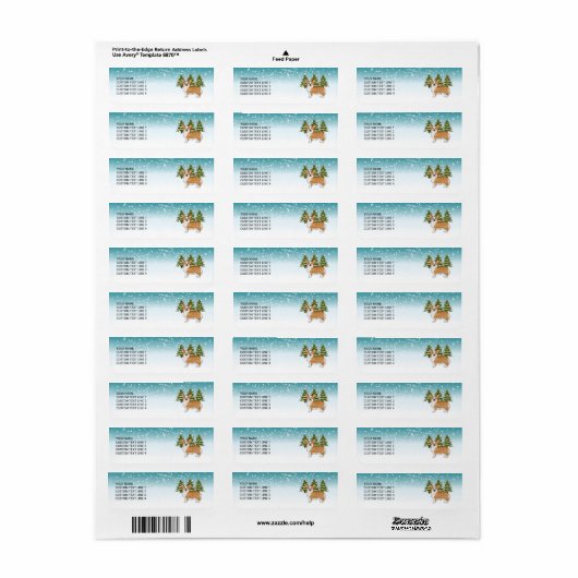 Étiquette Red Pembroke Welsh Corgi Bleu Noël d'hiver (Feuille entière)