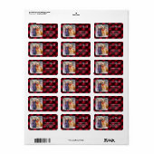 Étiquette Red Plaid Photo Holiday Moving Return Adresse (Feuille entière)
